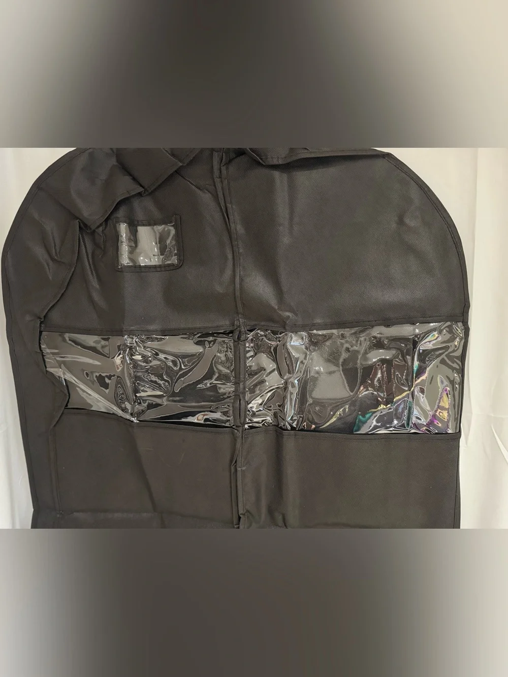 Two Black Hanging Garment Bags With Mesh Pockets. - Picture 4 of 14